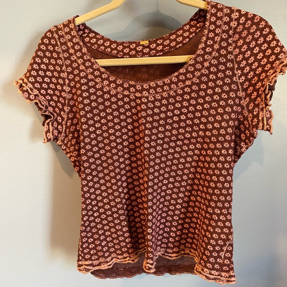 Free People Women's Brown Knit Top